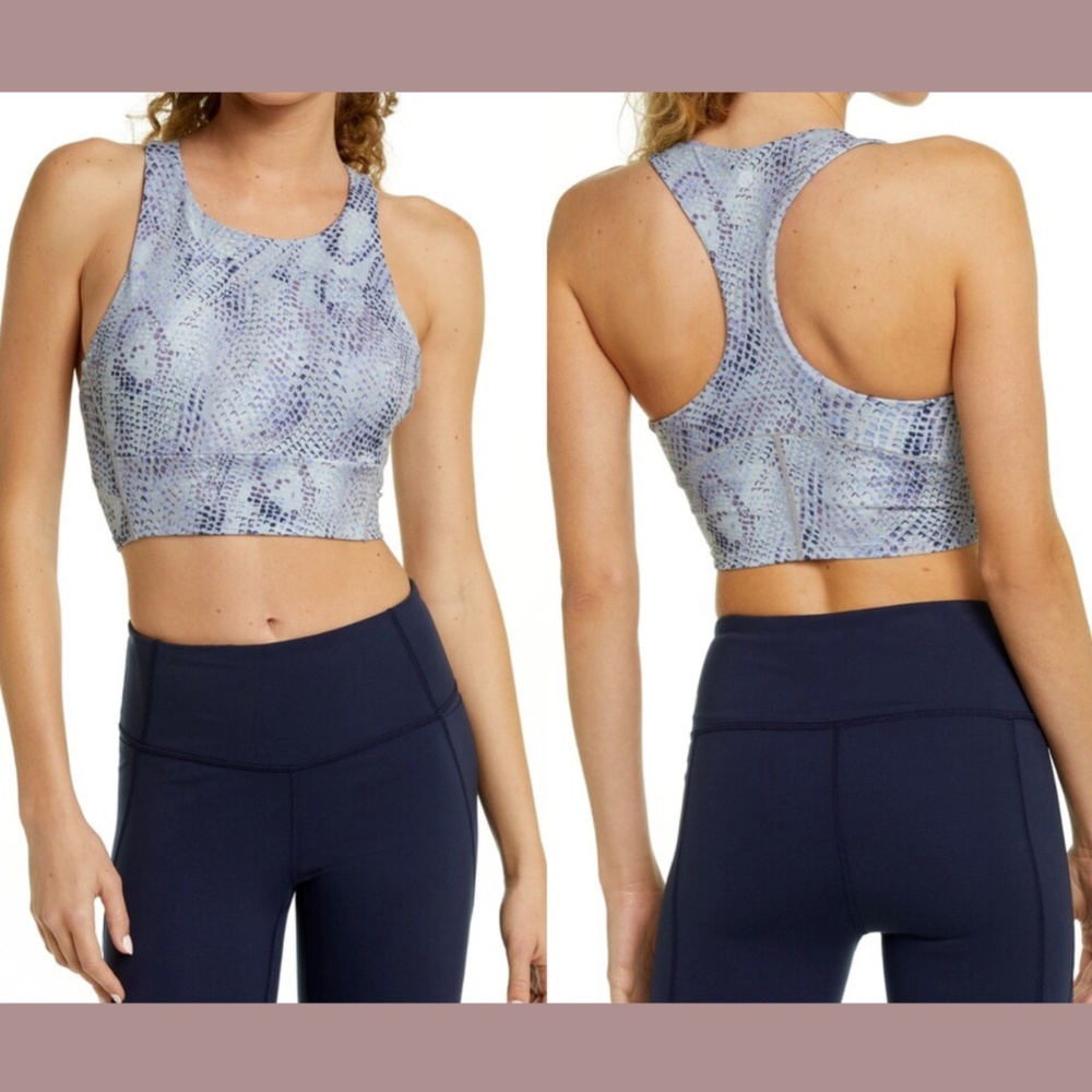NWT Zella [ Medium ] Live In Racerback Bra in Blue Celestial Serpent Print‎